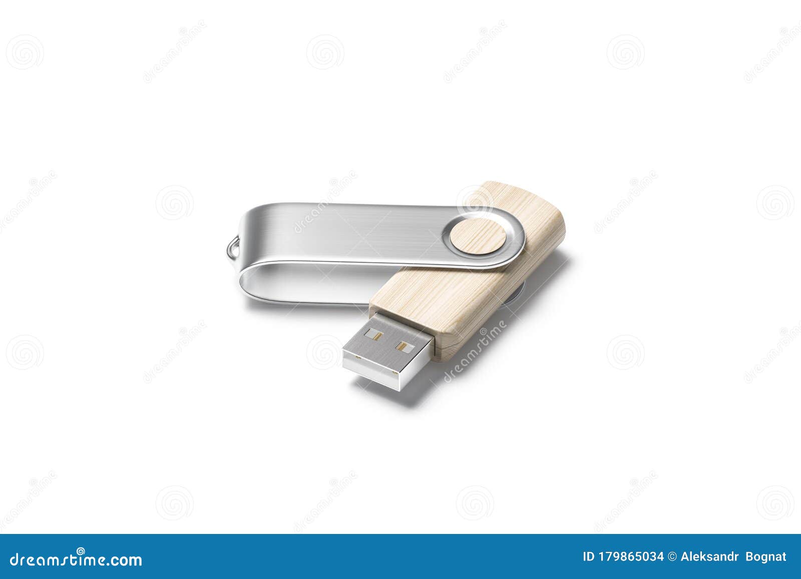 Download Blank Wood Opened Usb Stick With Silver Cap Mockup Stock Illustration - Illustration of micro ...
