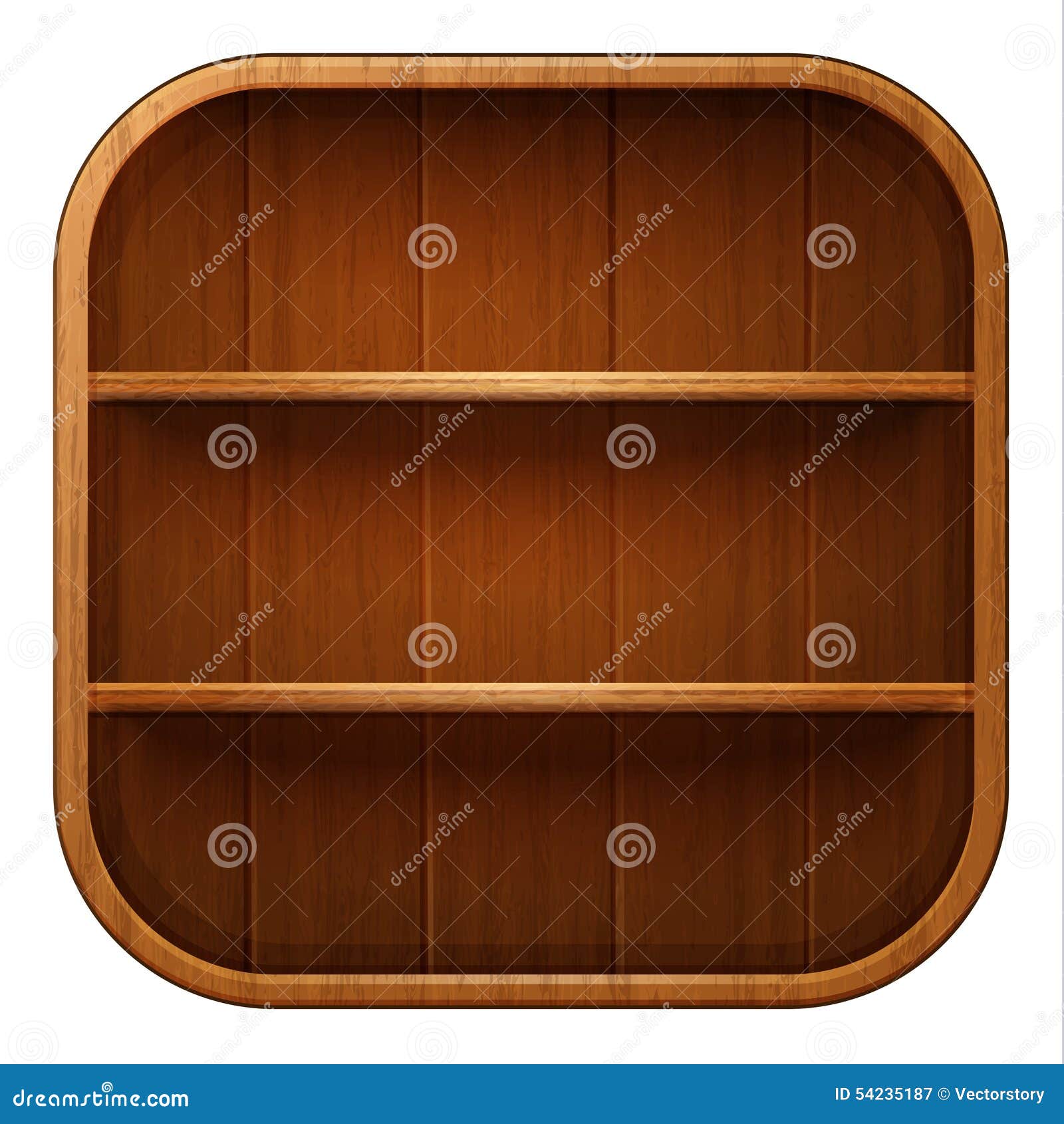 Blank Wooden Bookshelf Vector Illustration Stock Vector