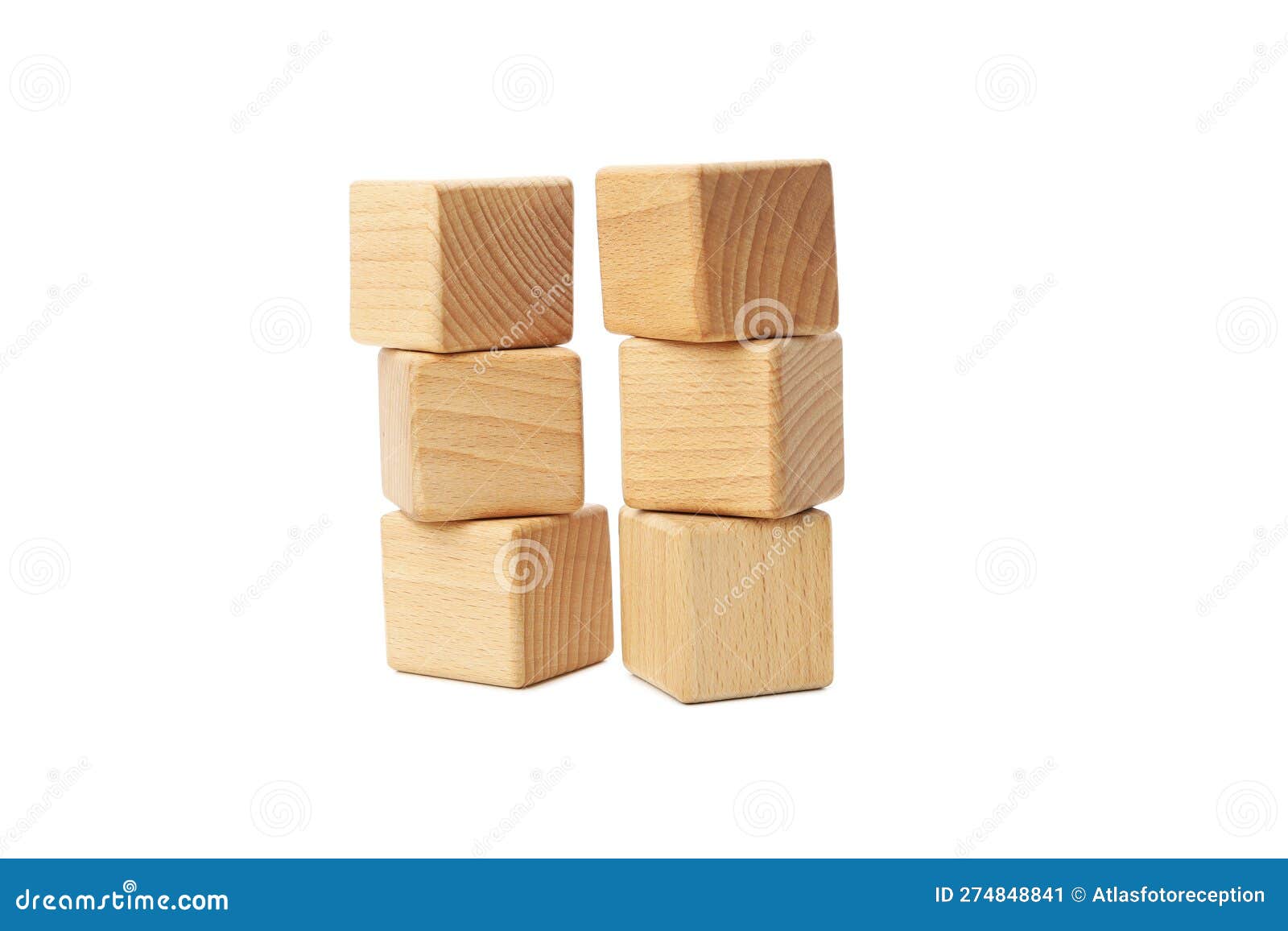 Blank Wooden Cubes for Different Concepts, Isolated on White Background