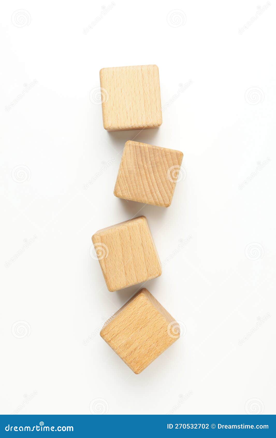 Blank Wooden Cubes for Different Concepts, Top View Stock Photo Image