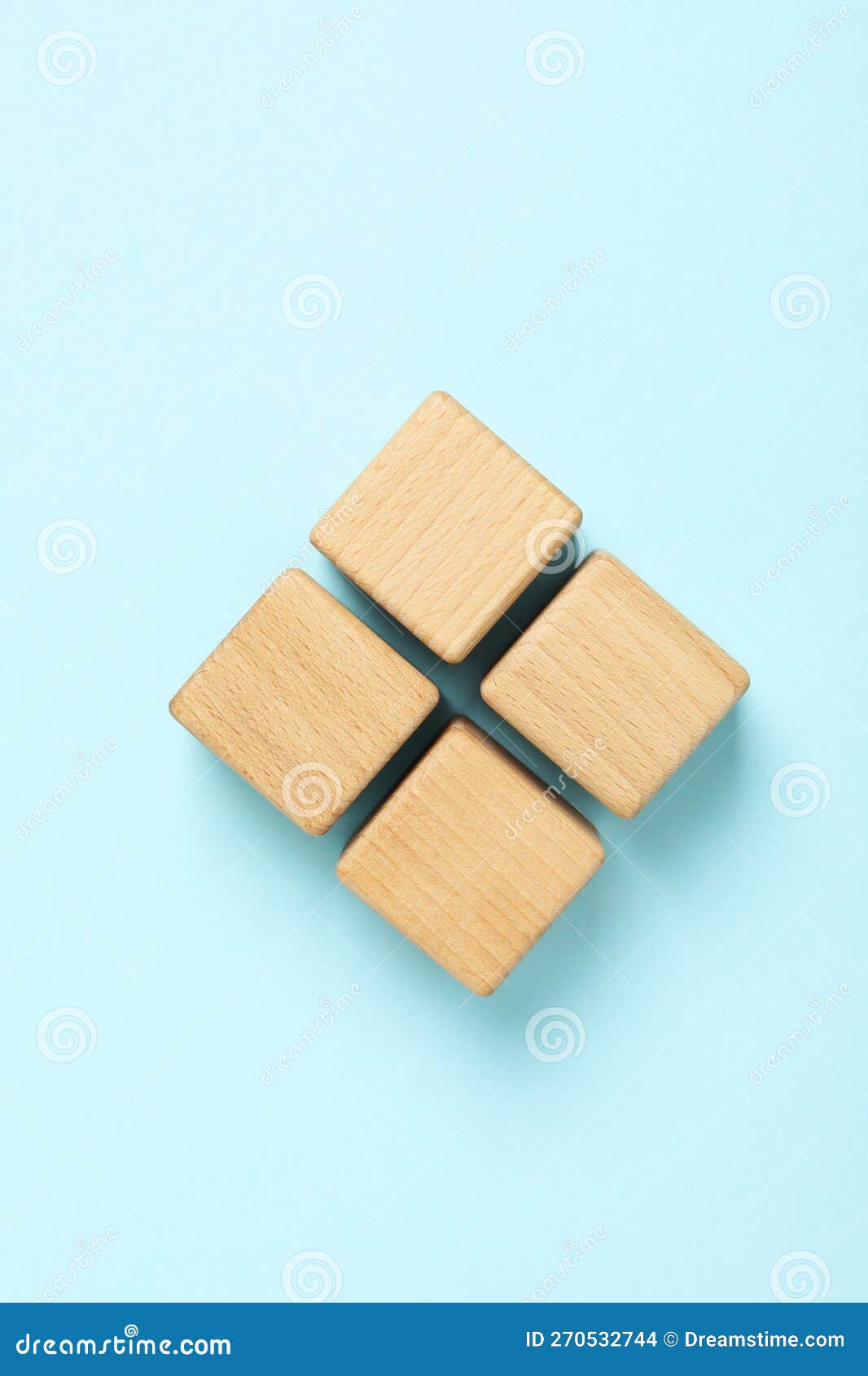 Blank Wooden Cubes for Different Concepts, Top View Stock Photo Image