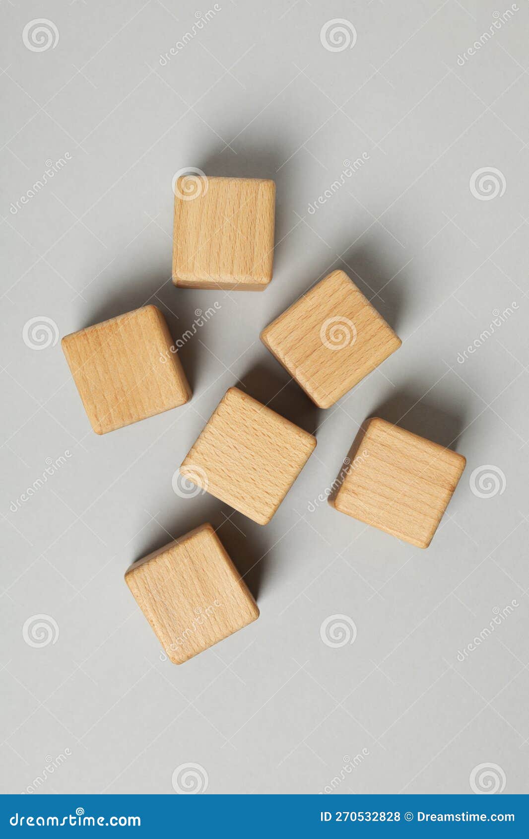 Blank Wooden Cubes for Different Concepts, Top View Stock Photo Image