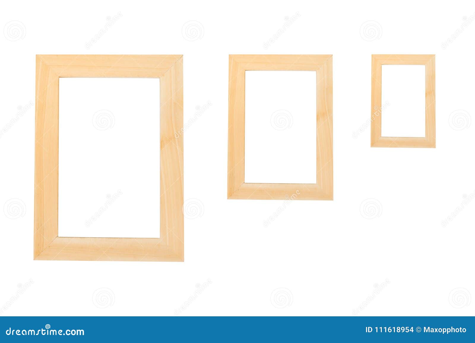 Blank Wooden Frames on the White Background Stock Photo Image of