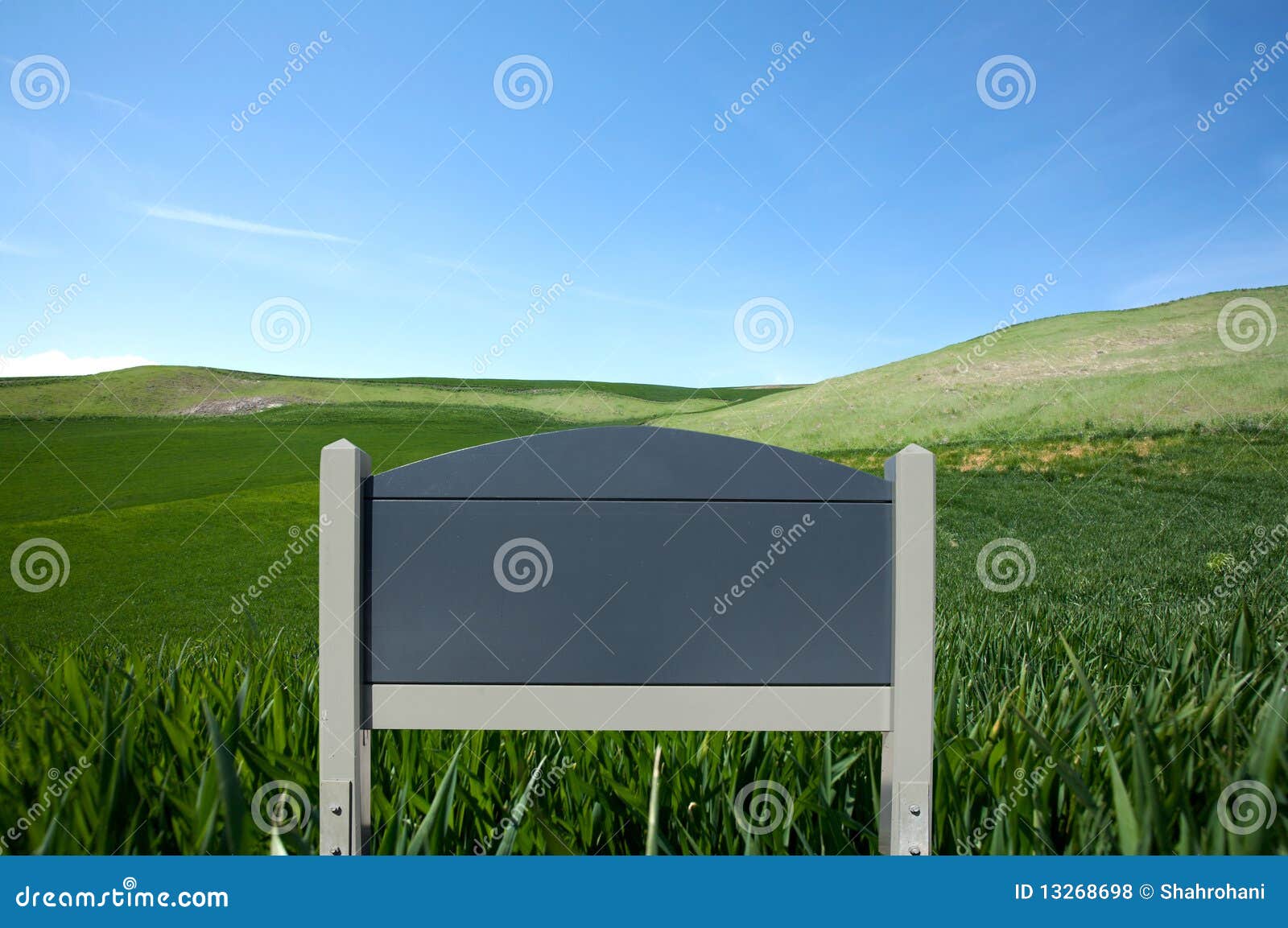 Blank wooden sign stock photo. Image of outdoor, blue 13268698