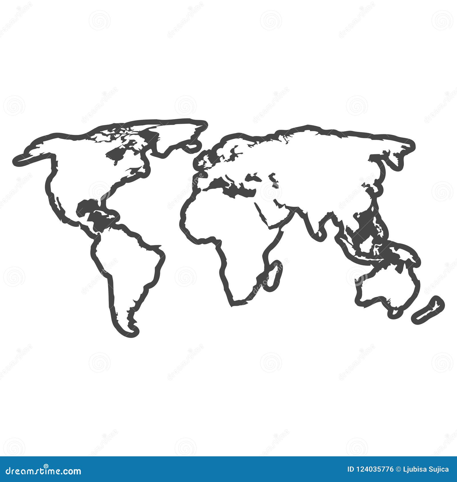 Blank World Map Vector Illustration On White Background Stock Vector Illustration Of Continent Globe