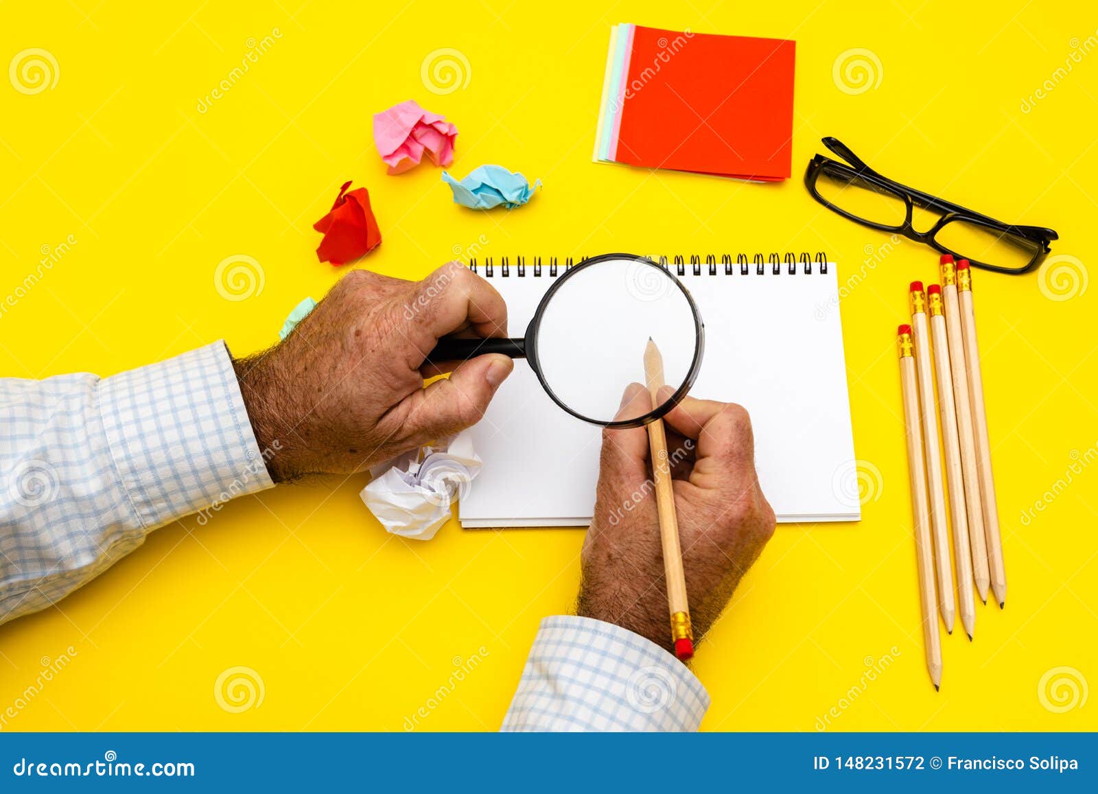 Blank Writing Pad For Ideas And Inspiration On Colored Background