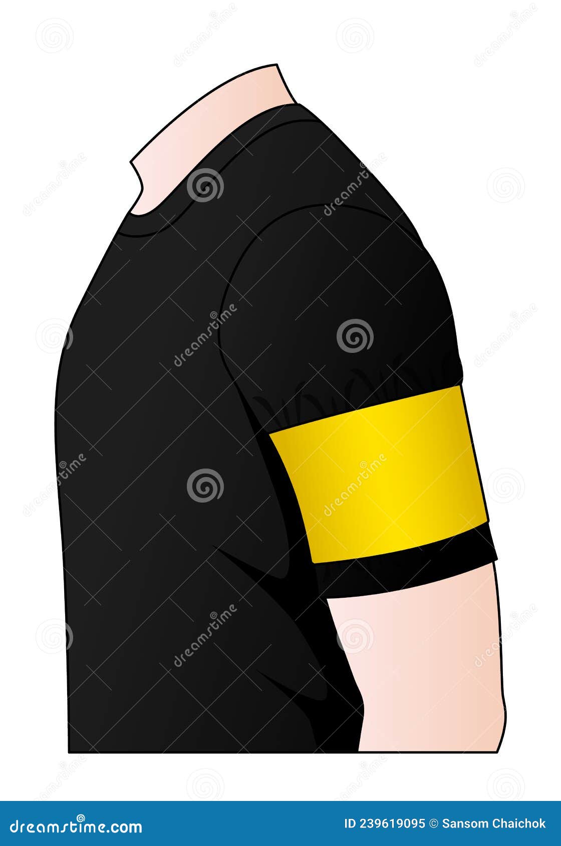 Blank Yellow Armband Captain Pattern Template Stock Vector