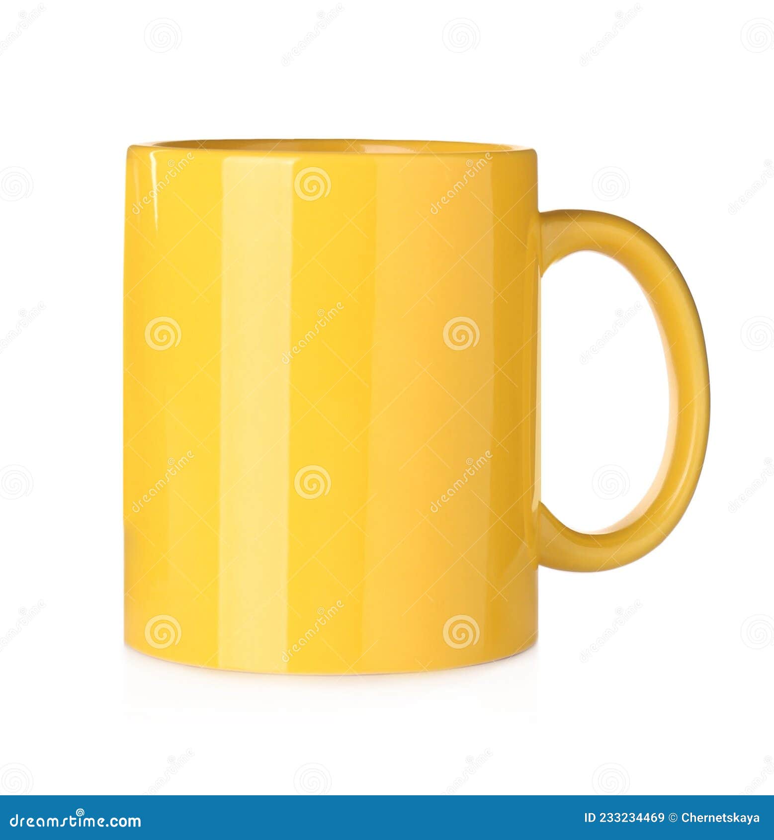 Blank Yellow Ceramic Mug Isolated on White Stock Image Image of