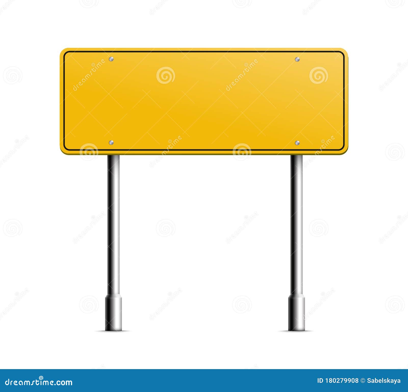 Download Blank Yellow Information Signpost Mockup Realistic Vector Illustration Isolated. Stock Vector ...
