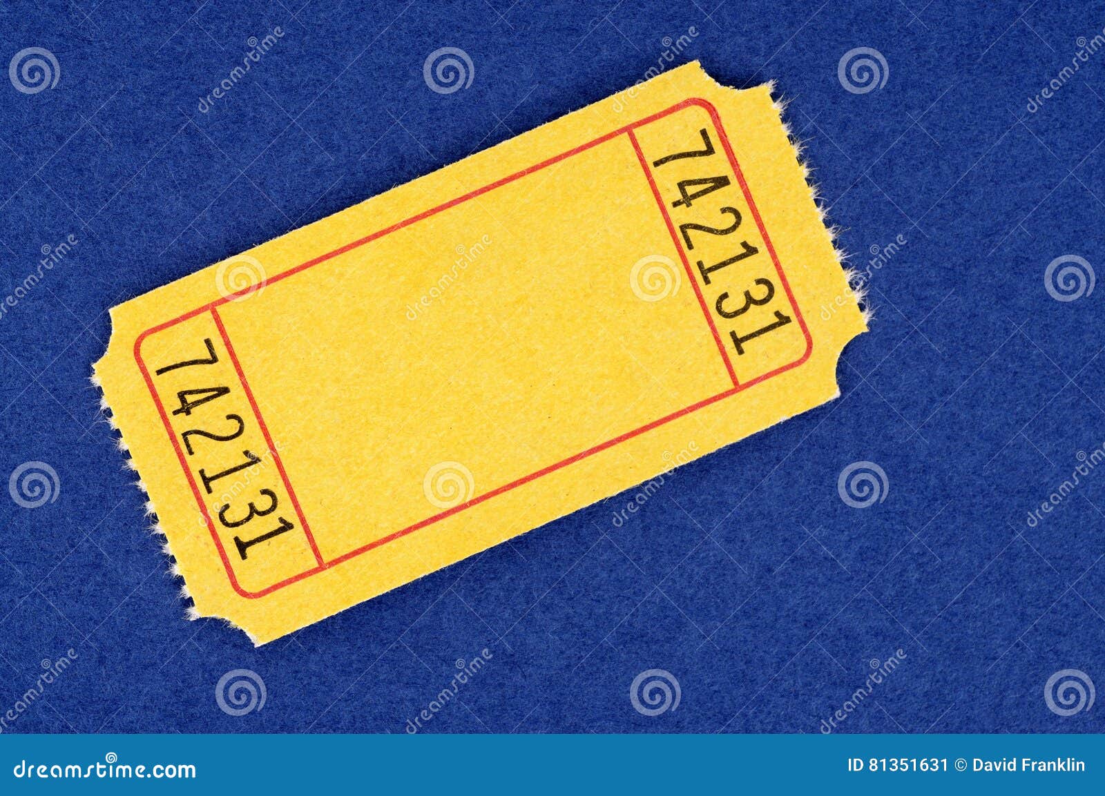 blank yellow raffle ticket on a blue background stock image blank raffle ticket paper