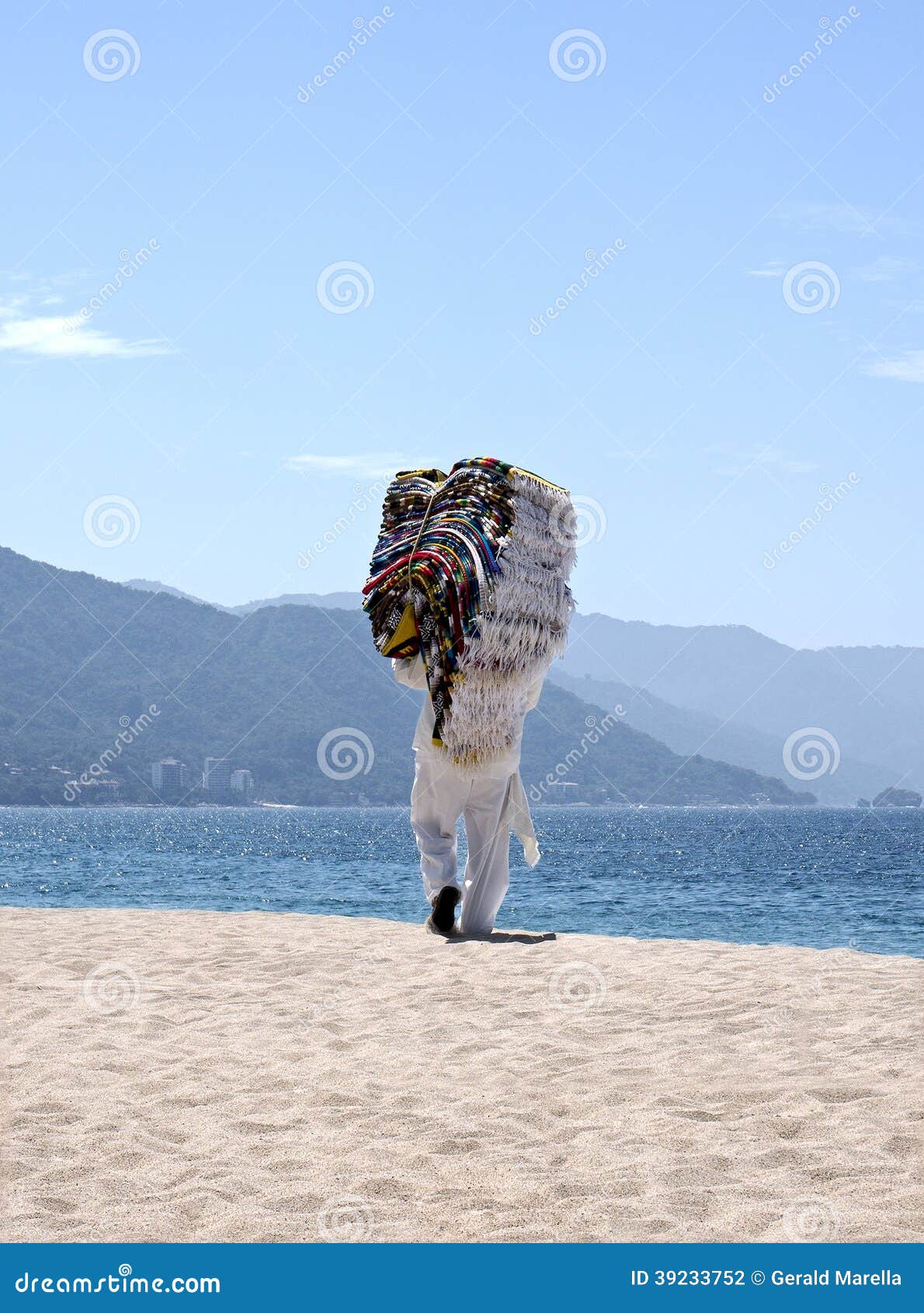 Blanket Vendor on a Mexican Beach Stock Photo Image of vallarta