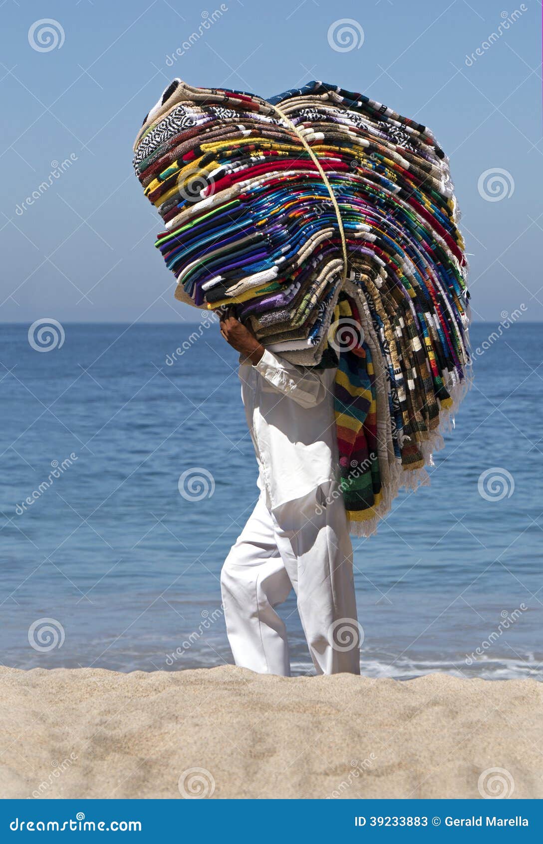 Blanket Vendor on a Mexican Beach Stock Image Image of playa, resorts