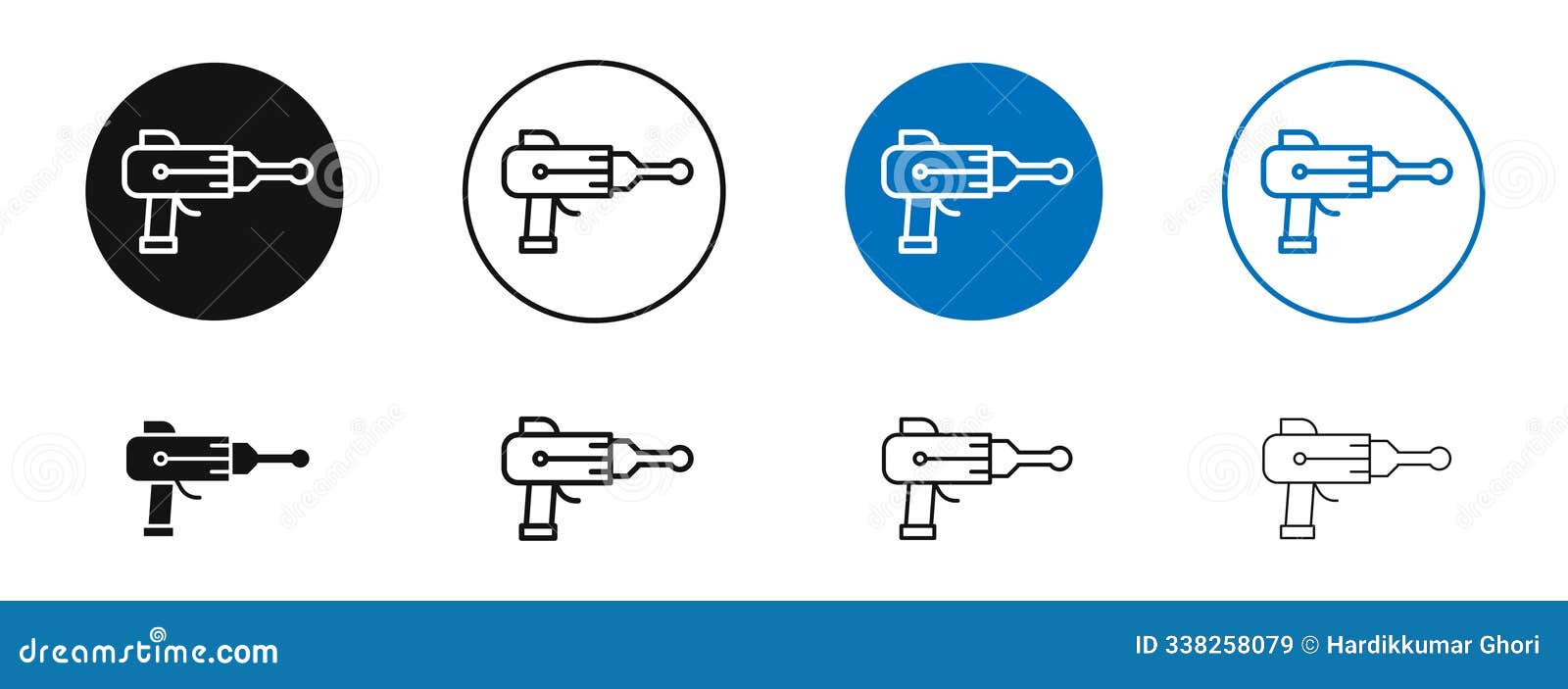 blaster thin line  icon set
