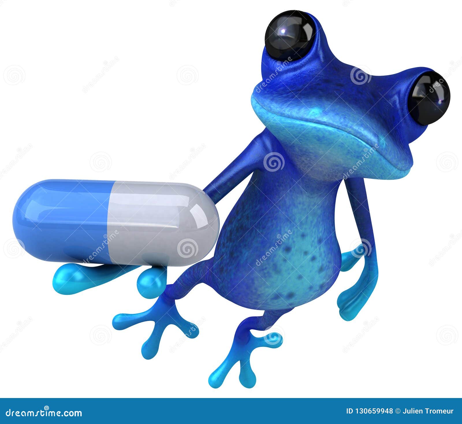 Blauer Frosch des Spaßes - Illustration 3D