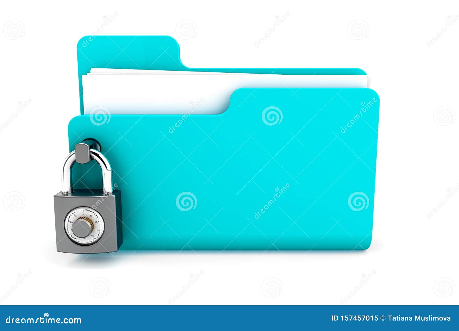 Blauer Ordner Mit Dem Schloss Auf Weissem Hintergrund Datensicherheitskonzept 3d Darstellung Stock Abbildung Illustration Von Ordner Blauer