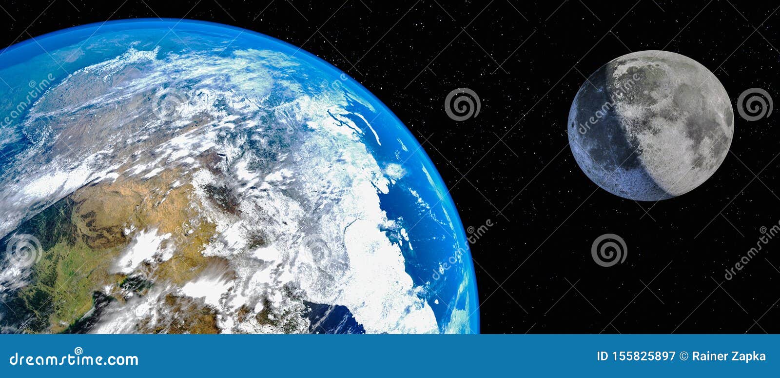 Blauer Planet Erde Und 3D-Mond Diese Von Der NASA Bereitgestellten  Bildelemente Stock Abbildung - Illustration von nave, dunkel: 155825897