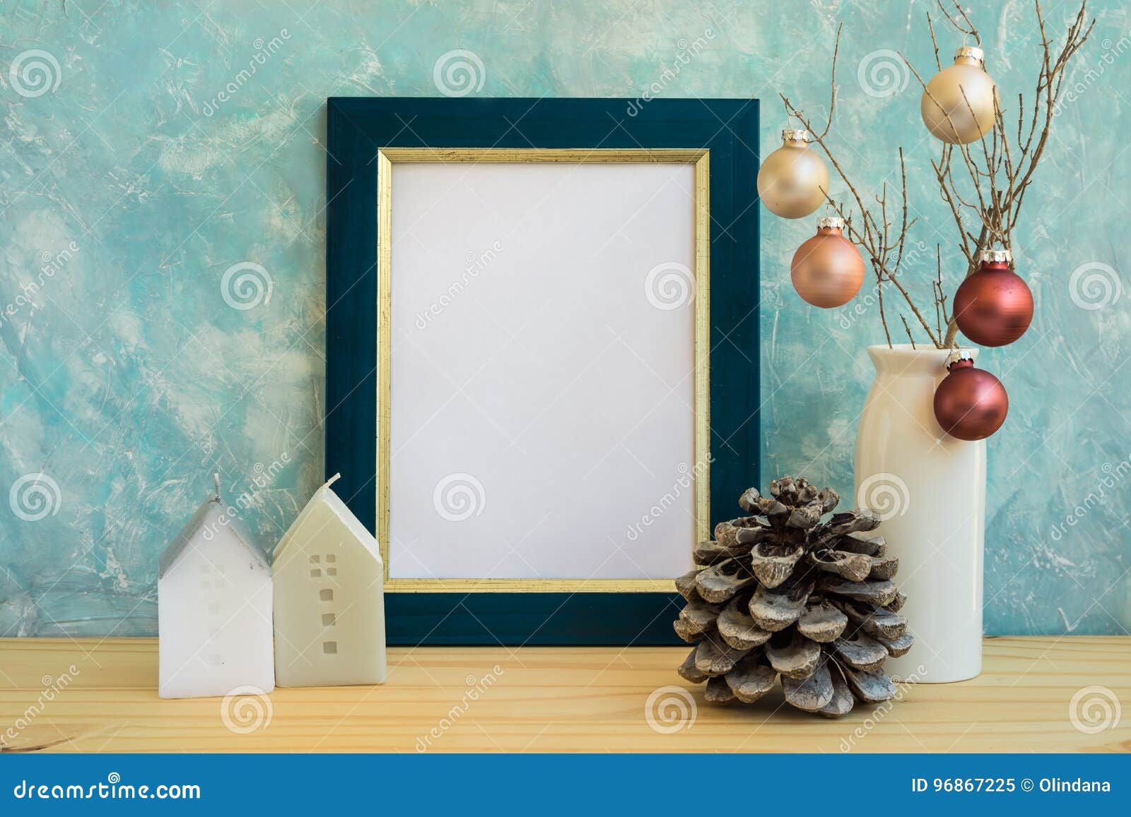 Blauer Und Goldener Rahmenspott Oben Weihnachten Neues Jahr