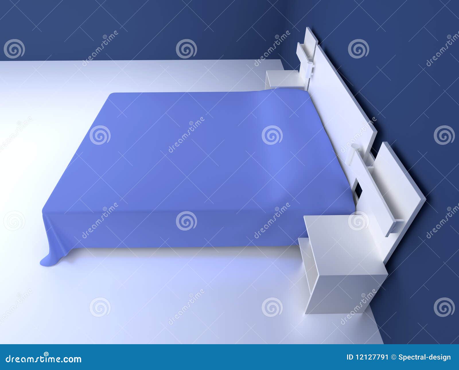 Blaues Schlafzimmer stock abbildung. Illustration von schließfach