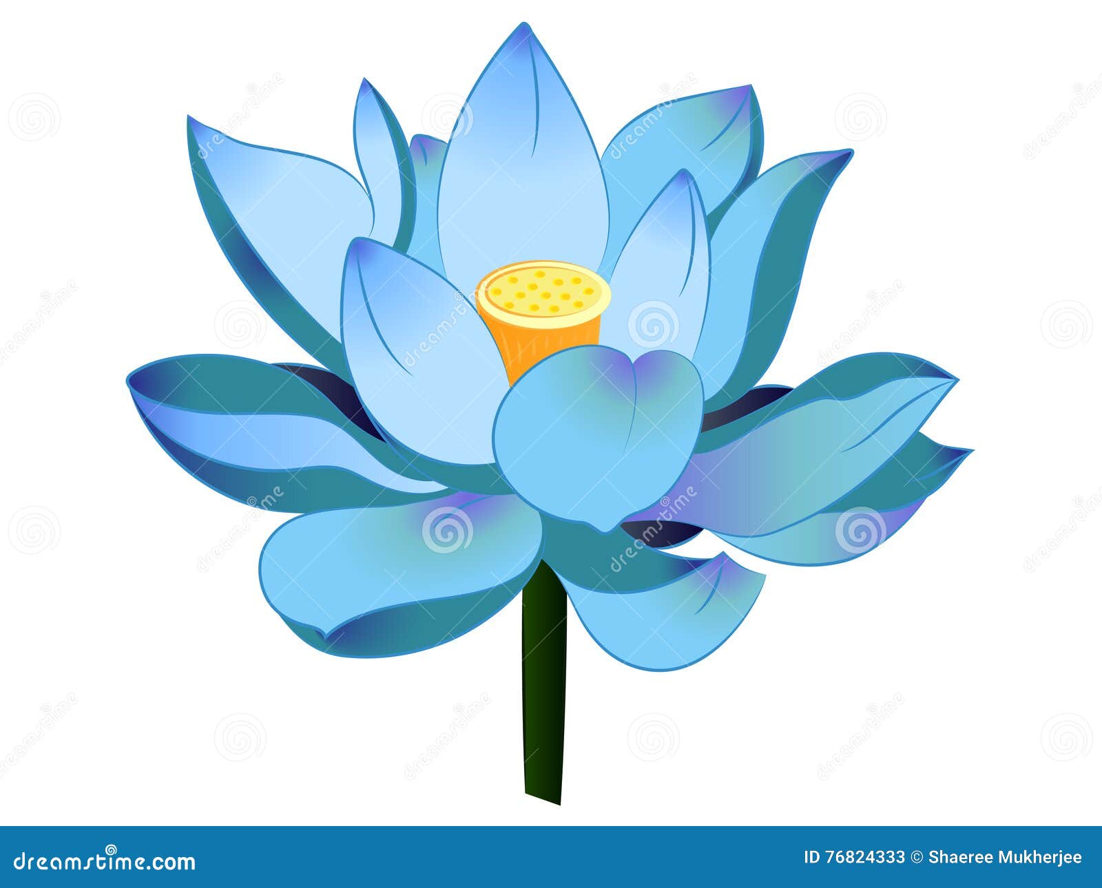 Wennen aan toevoegen aan kleinhandel Blauwe Lotus Vector Illustration Clipart Stock Afbeelding - Illustration of  vector, lotusbloem: 76824333
