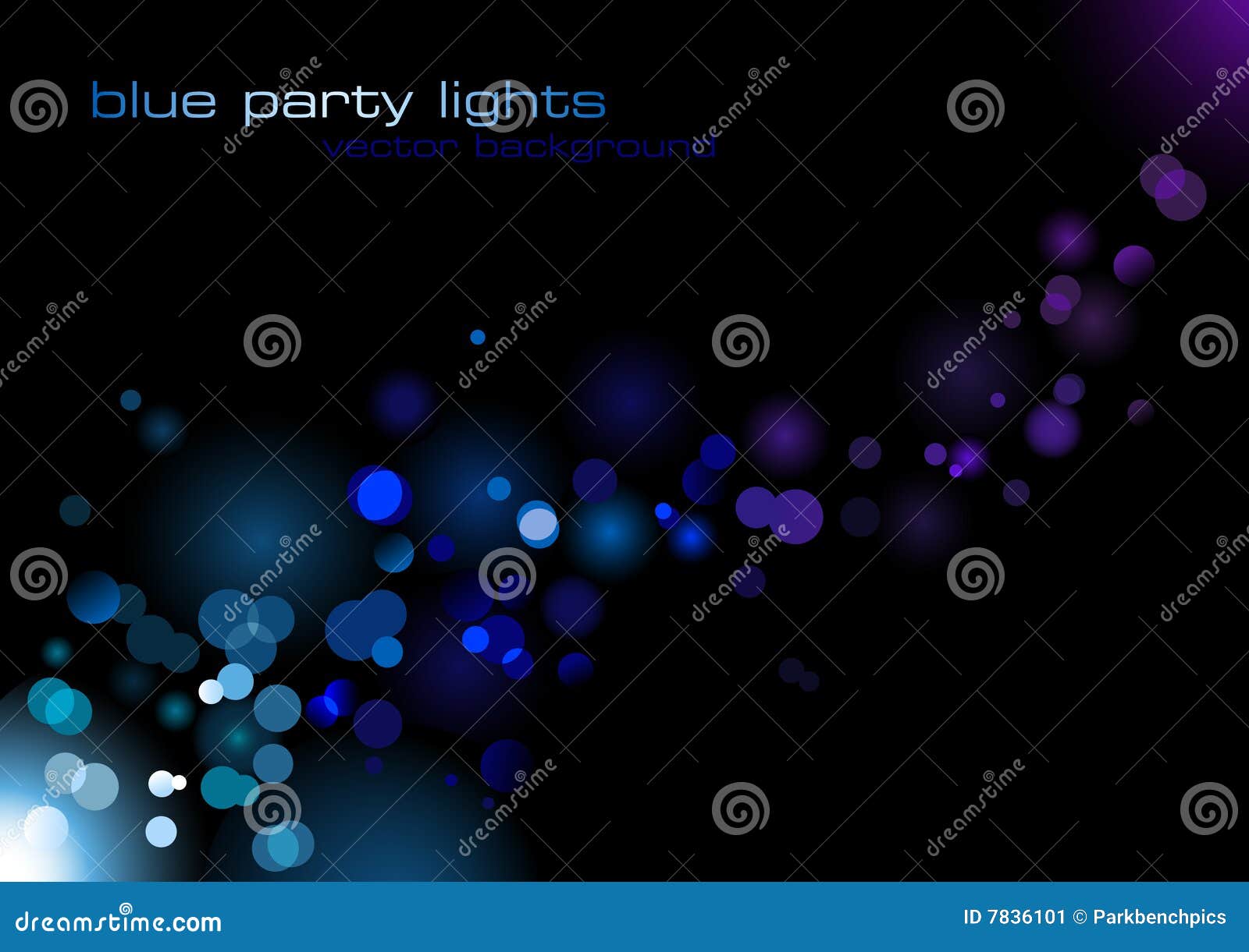 Blauwe partijlichten. Abstracte vector-achtergrond met schitterende blauwe lichten