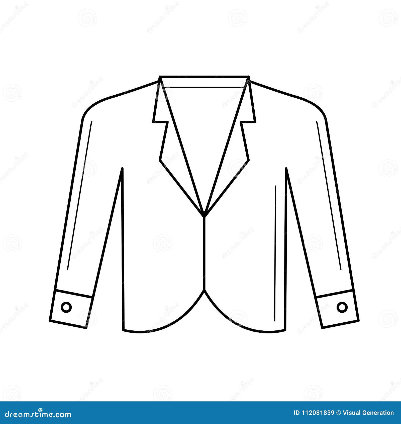 Blazer vector line icon. stock vector. Illustration of garment - 112081839