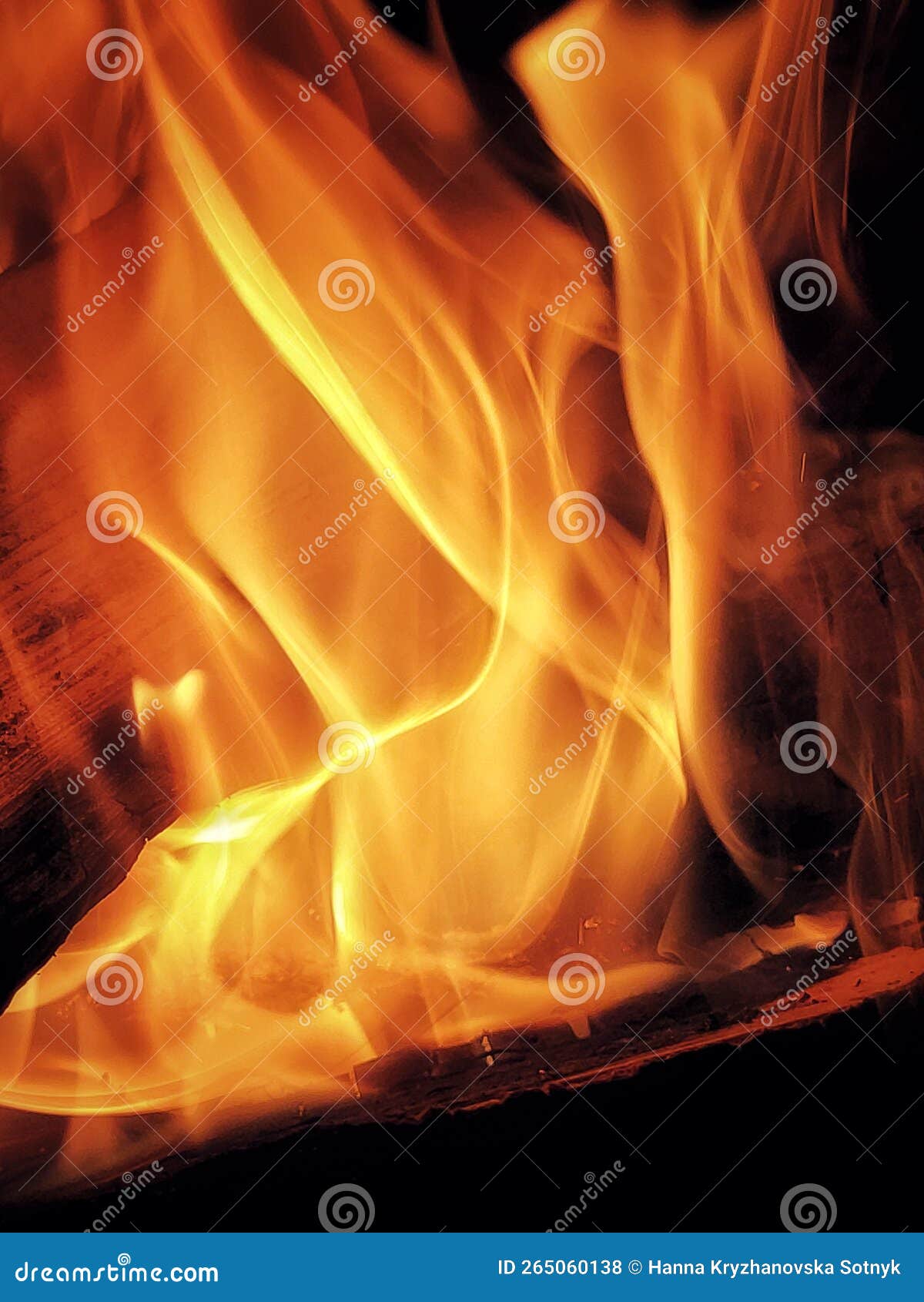 Blazing Bright Fire from Firewood in the Fireplace Stock Photo Image