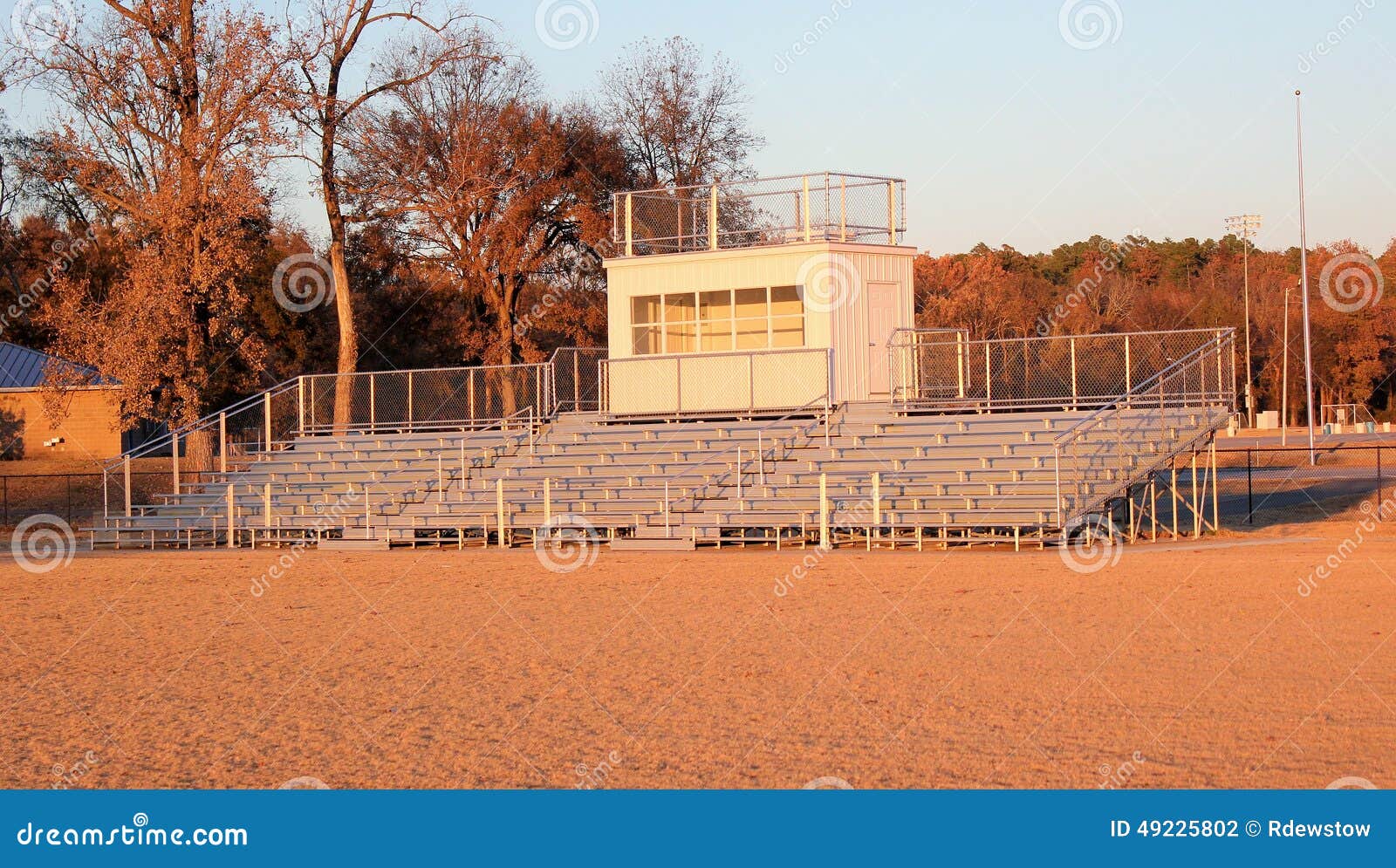 Bleachers with a club box stock photo. Image of american 49225802