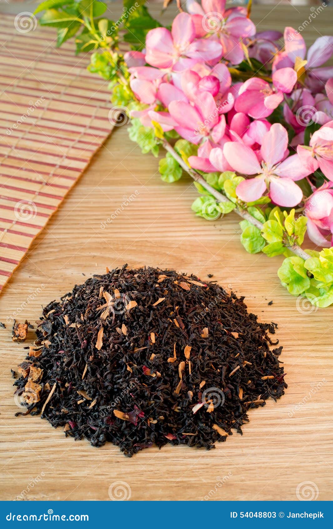 Blend of Black Tea on a Table with Colours3. Stock Image Image of