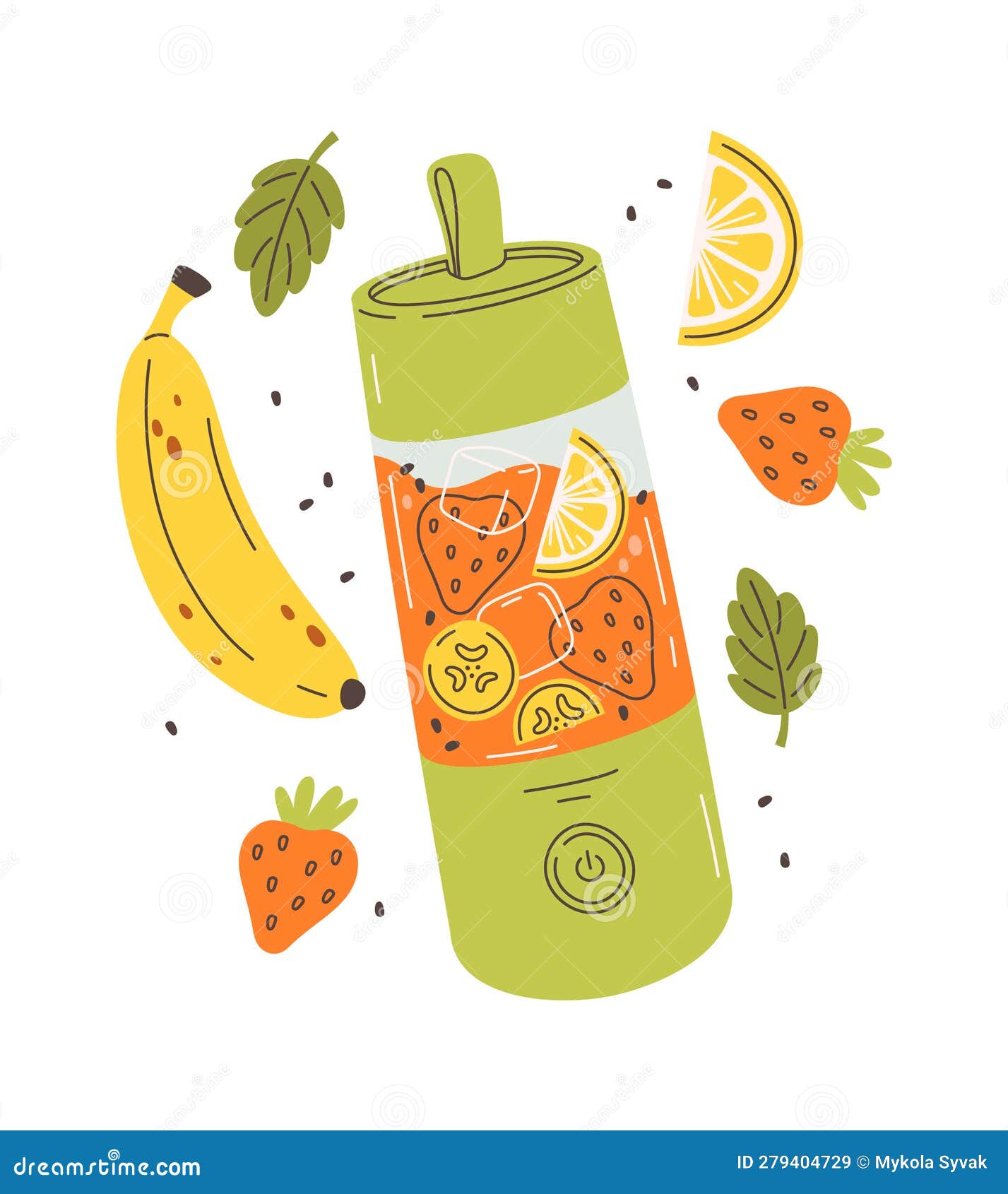 Blender Fruit Berry Smoothie Stock Vector Illustration of cocktail