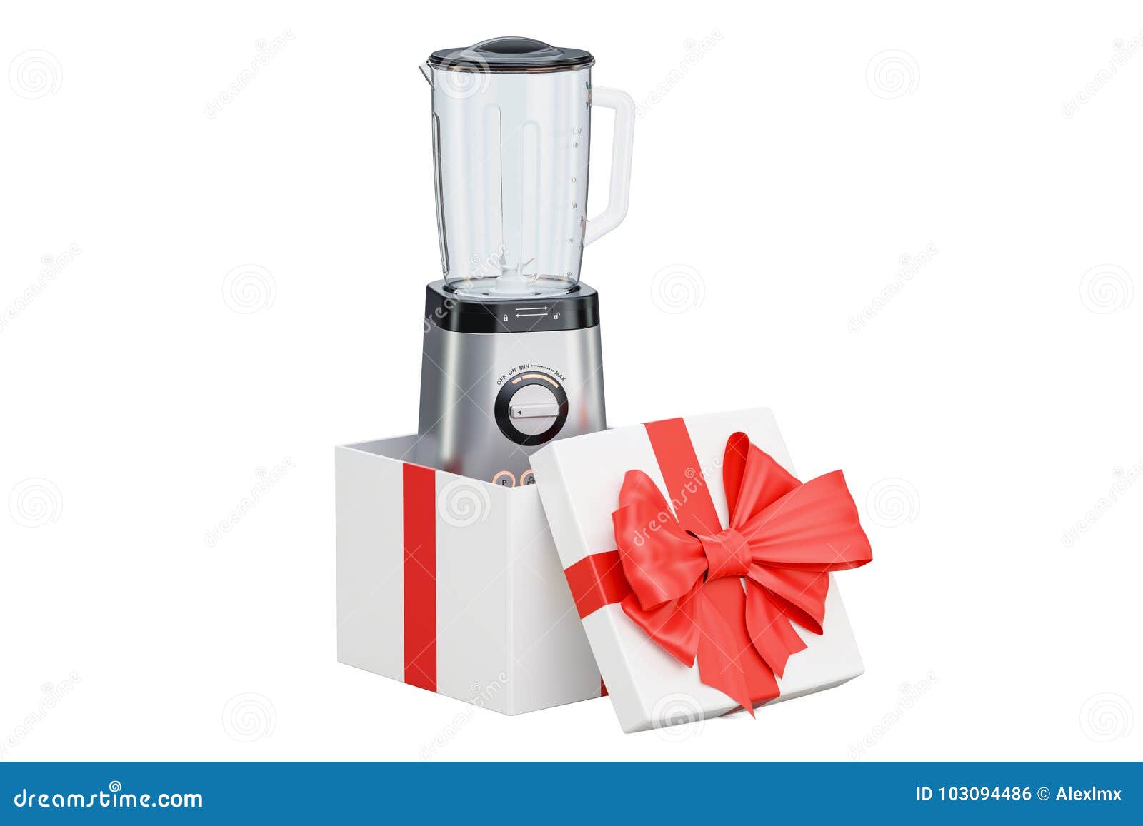 Blender Inside Gift Box, Gift Concept. 3D Rendering Stock Illustration