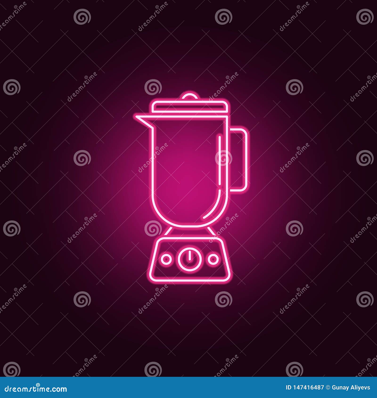 Blender Neon Icon. Elements of Kitchen Set Stock Illustration