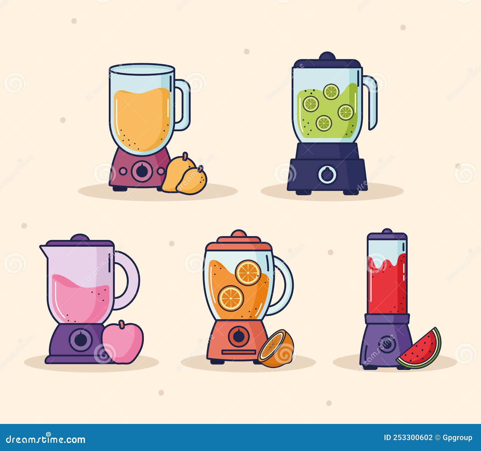 Blenders with Detox Smoothies Stock Vector Illustration of nutrition