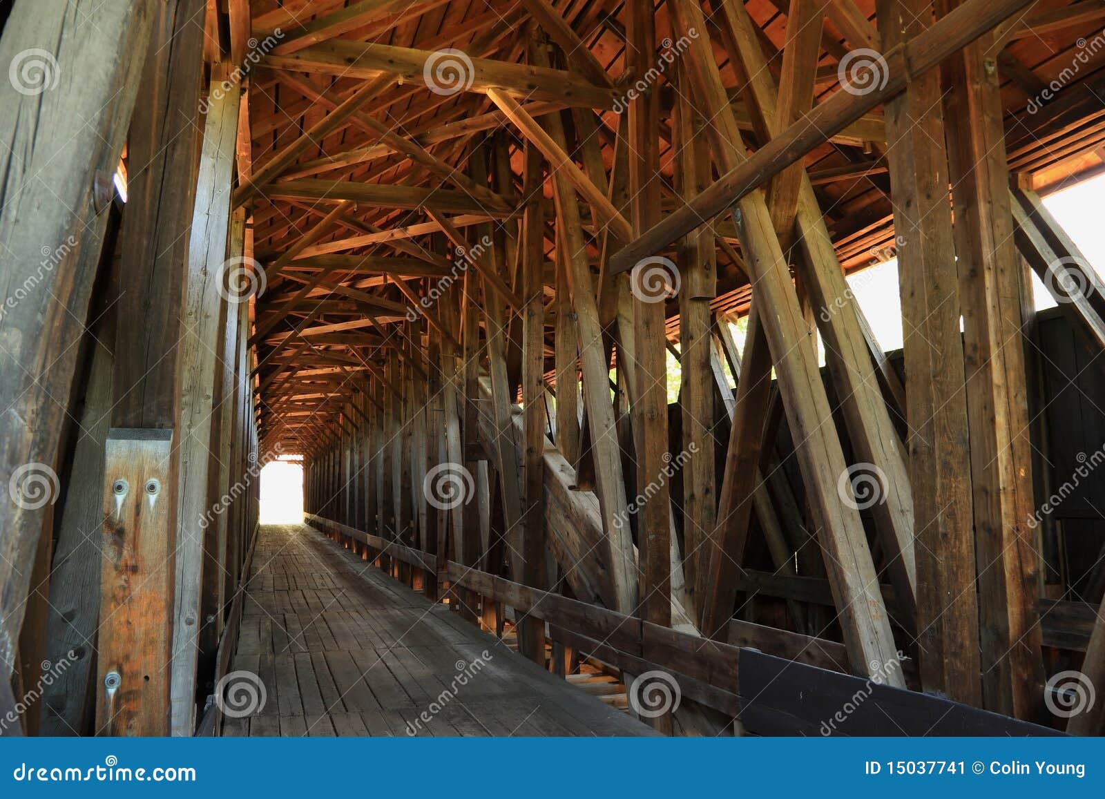 Blenheim Covered Bridge Interior Stock Image Image Of
