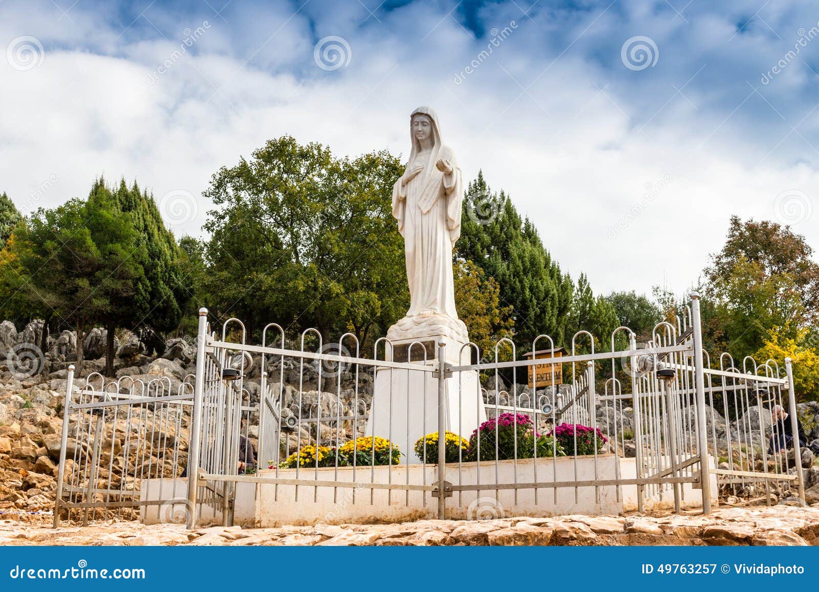 blessed virgin mary statue on apparition hill