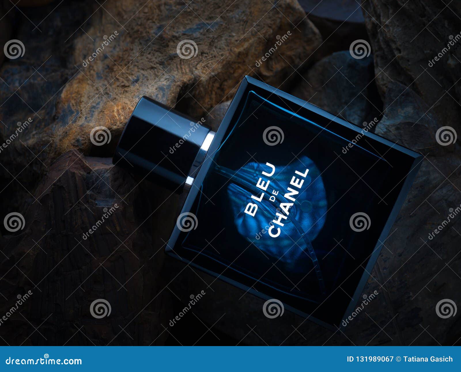 Blue De Chanel for Men on Dark Background Editorial Stock Image - Image of  editorial, glass: 146027449