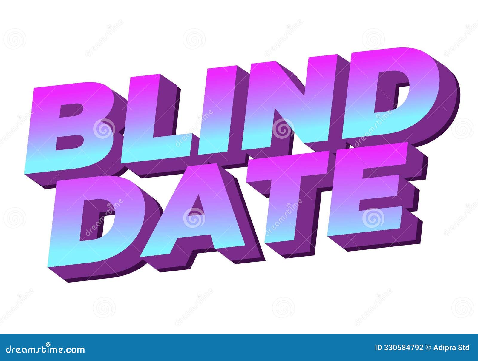 Blind Date. Text Effect in 3D Style with Eye Catching Colors Stock
