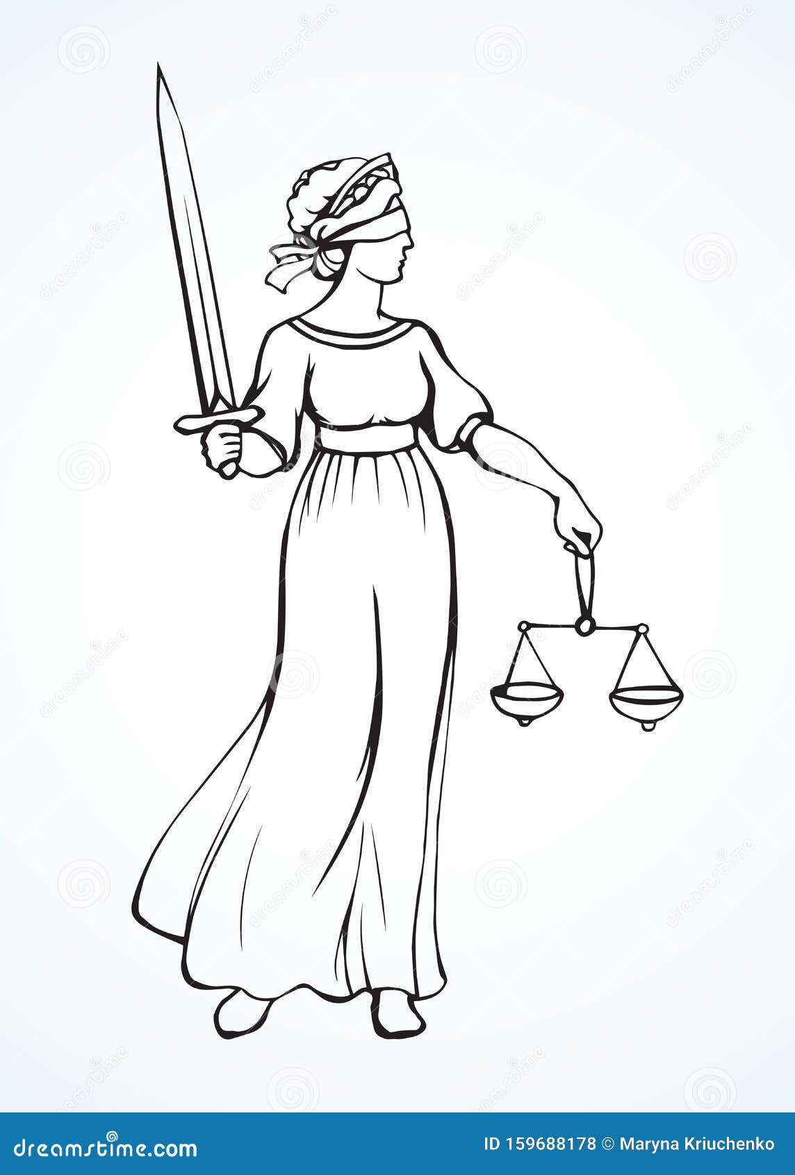 Symbol of Justice. Vector Drawing Stock Vector - Illustration of fair