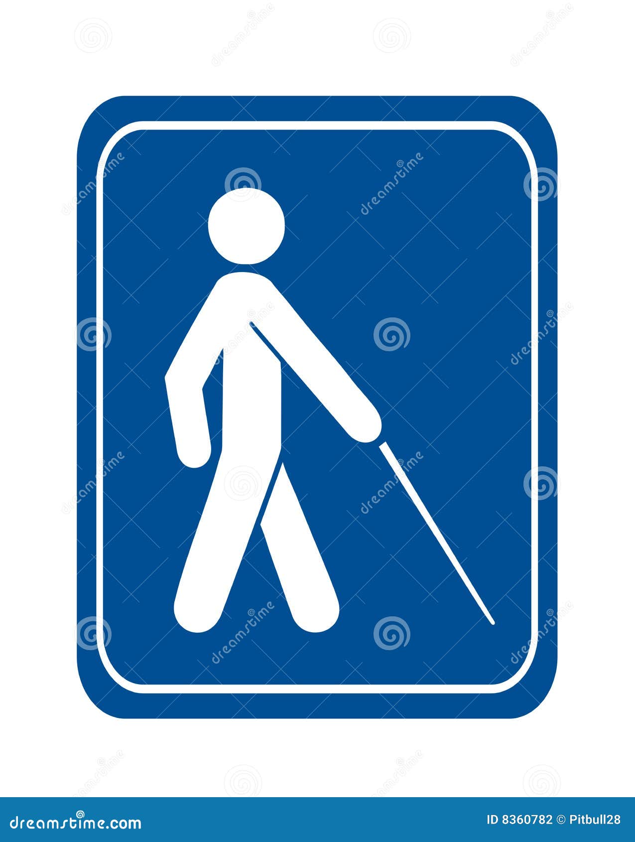 Blind person road sign stock illustration. Illustration of handicapped