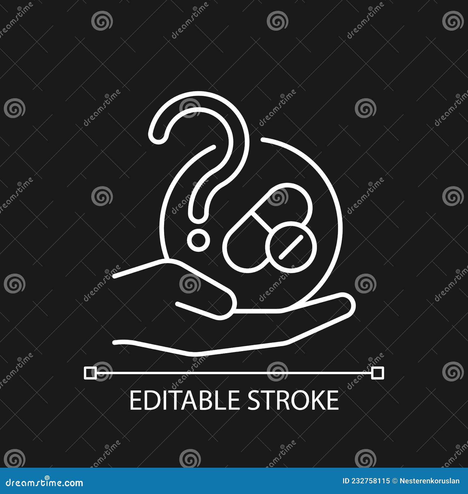 Blind Trials White Linear Icon for Dark Theme Stock Vector