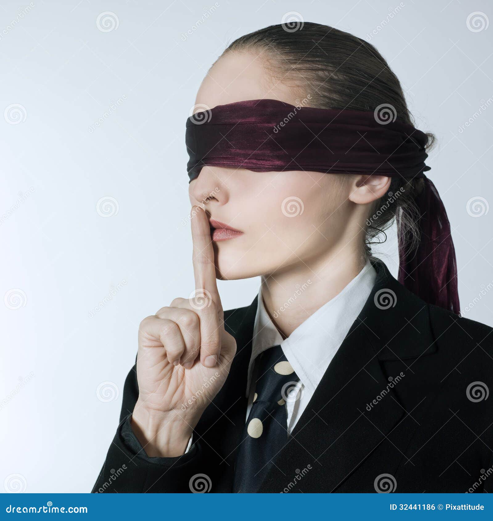 Woman in blindfold, Stock image