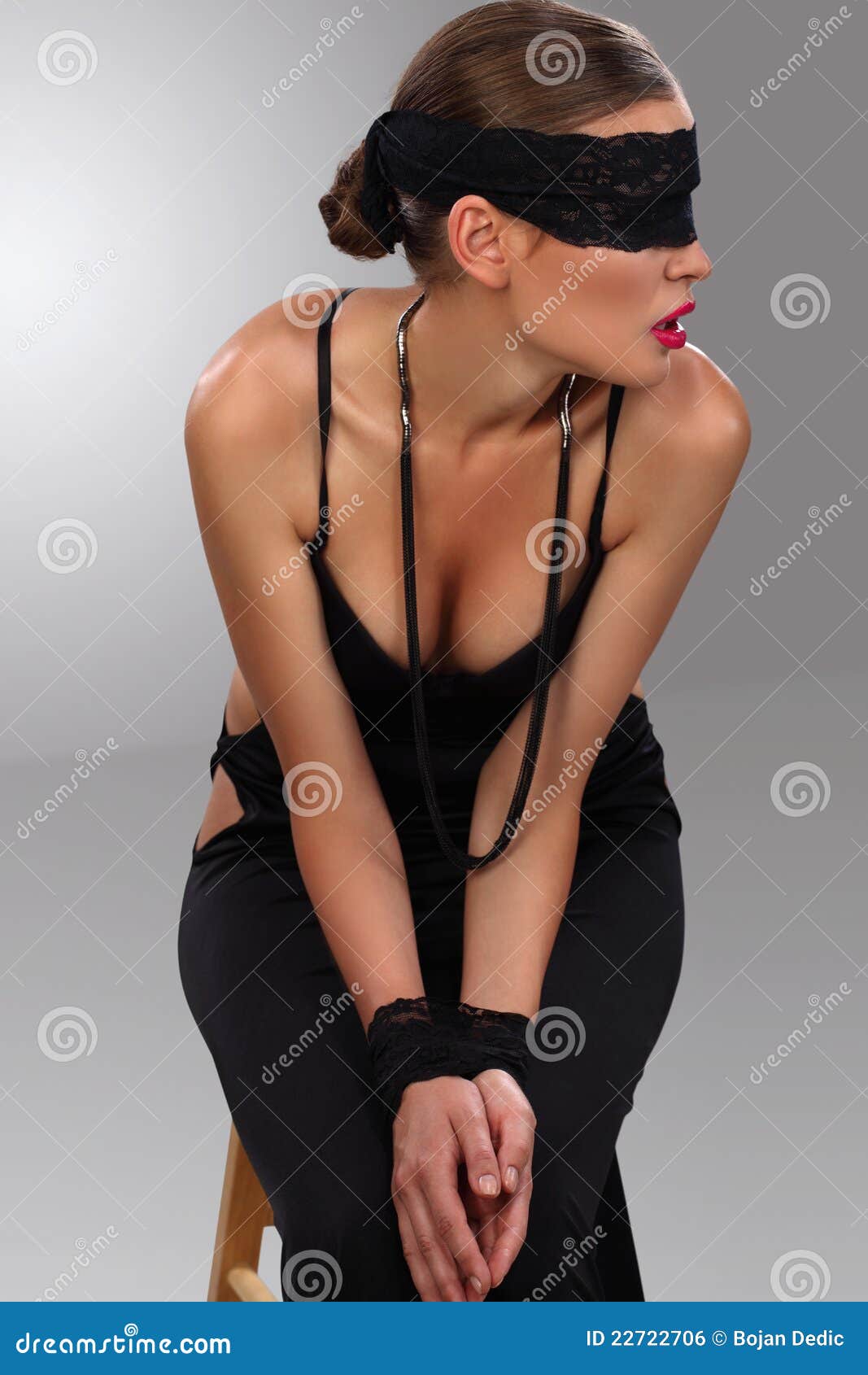 Blindfolded Woman Holding Out Her Hands Stock Photo - Download Image Now -  Adult, Adults Only, Blindfold - iStock