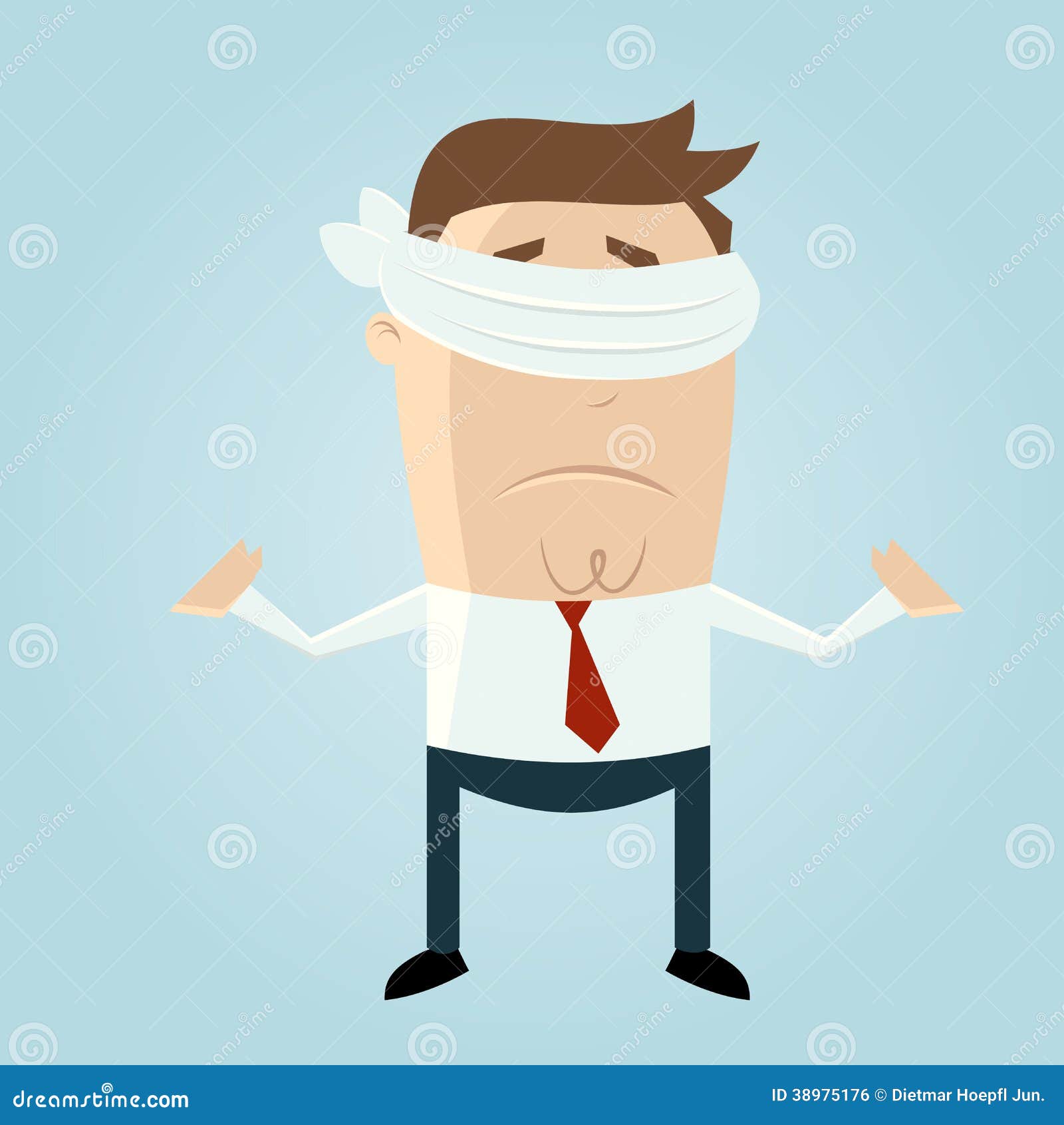 Closeup profile of blindfolded man in suit Vector Image