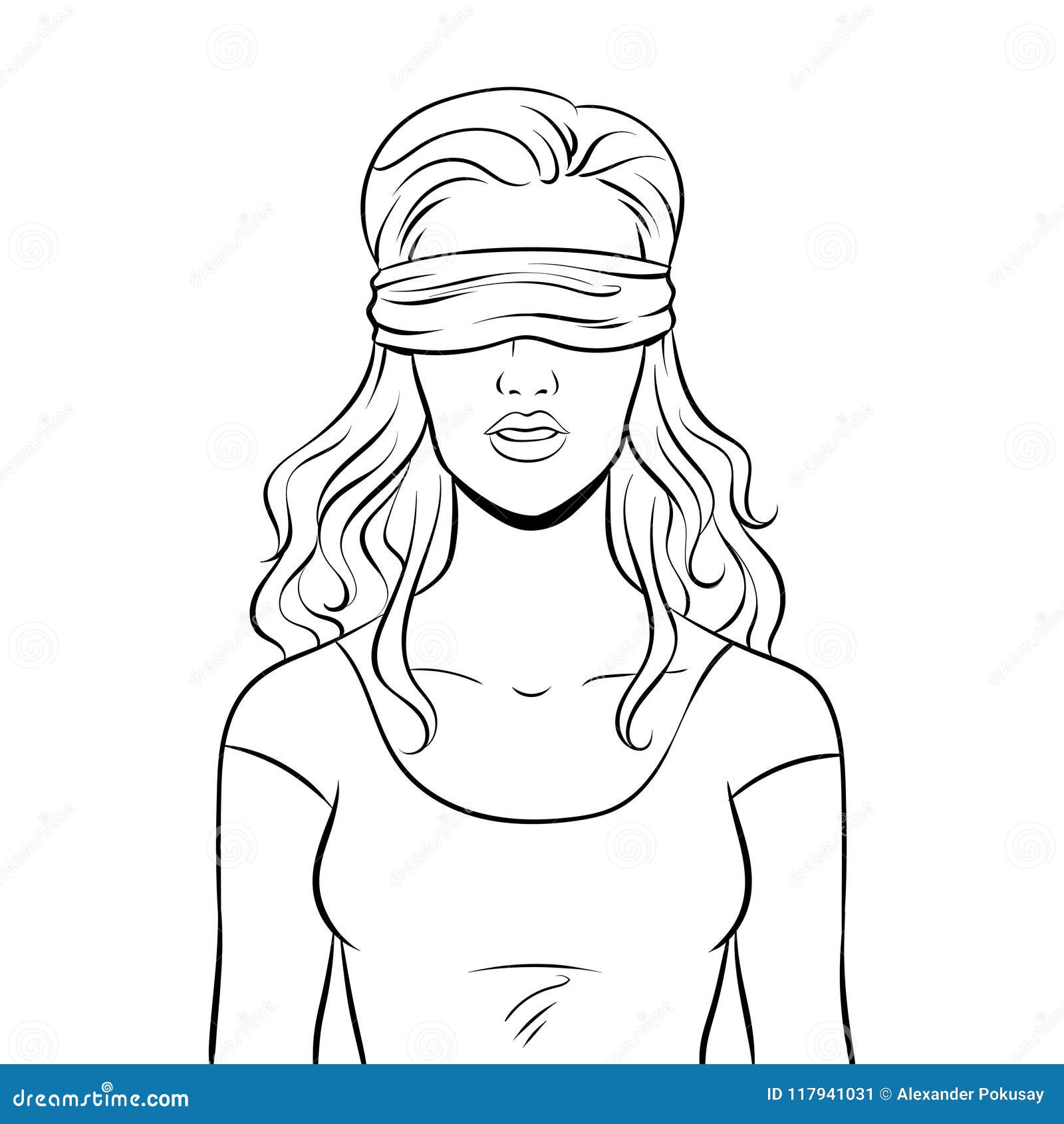 Blindfolded girl pop art Royalty Free Vector Image