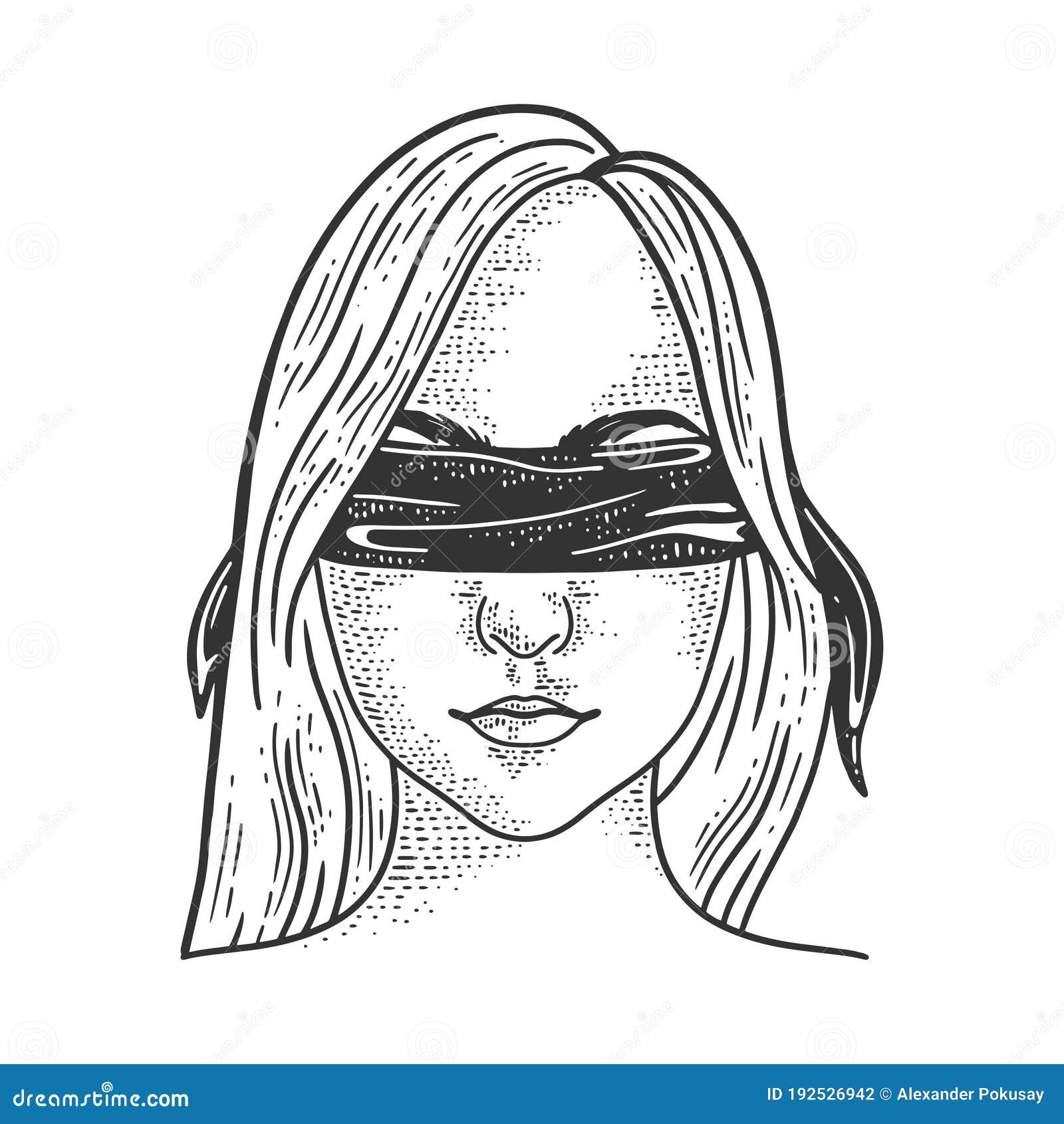 Blindfolded girl pop art Royalty Free Vector Image