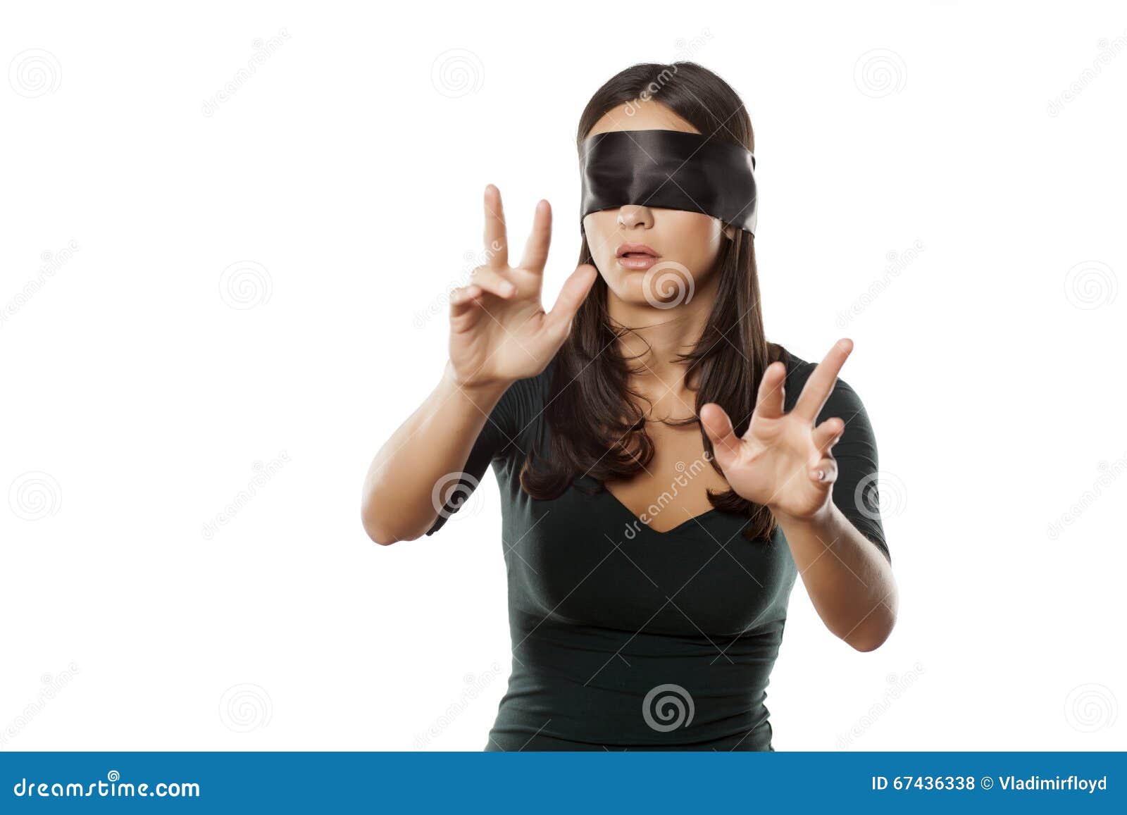 Blindfolded and lost stock photo. Image of problem, female - 67436338