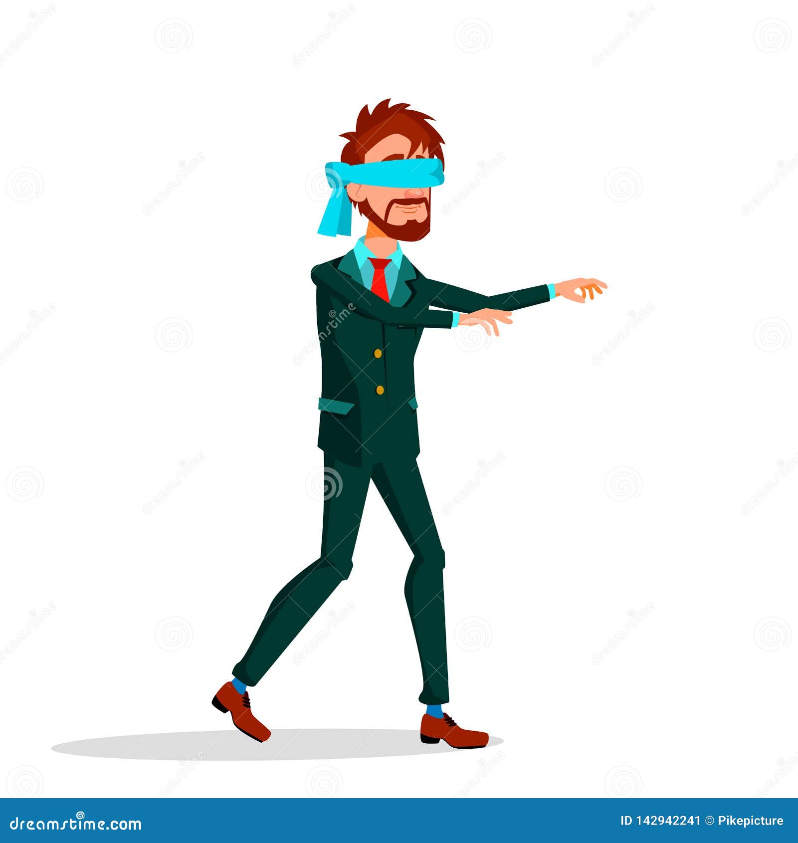 Blindfolded Stickman  Great PowerPoint ClipArt for Presentations