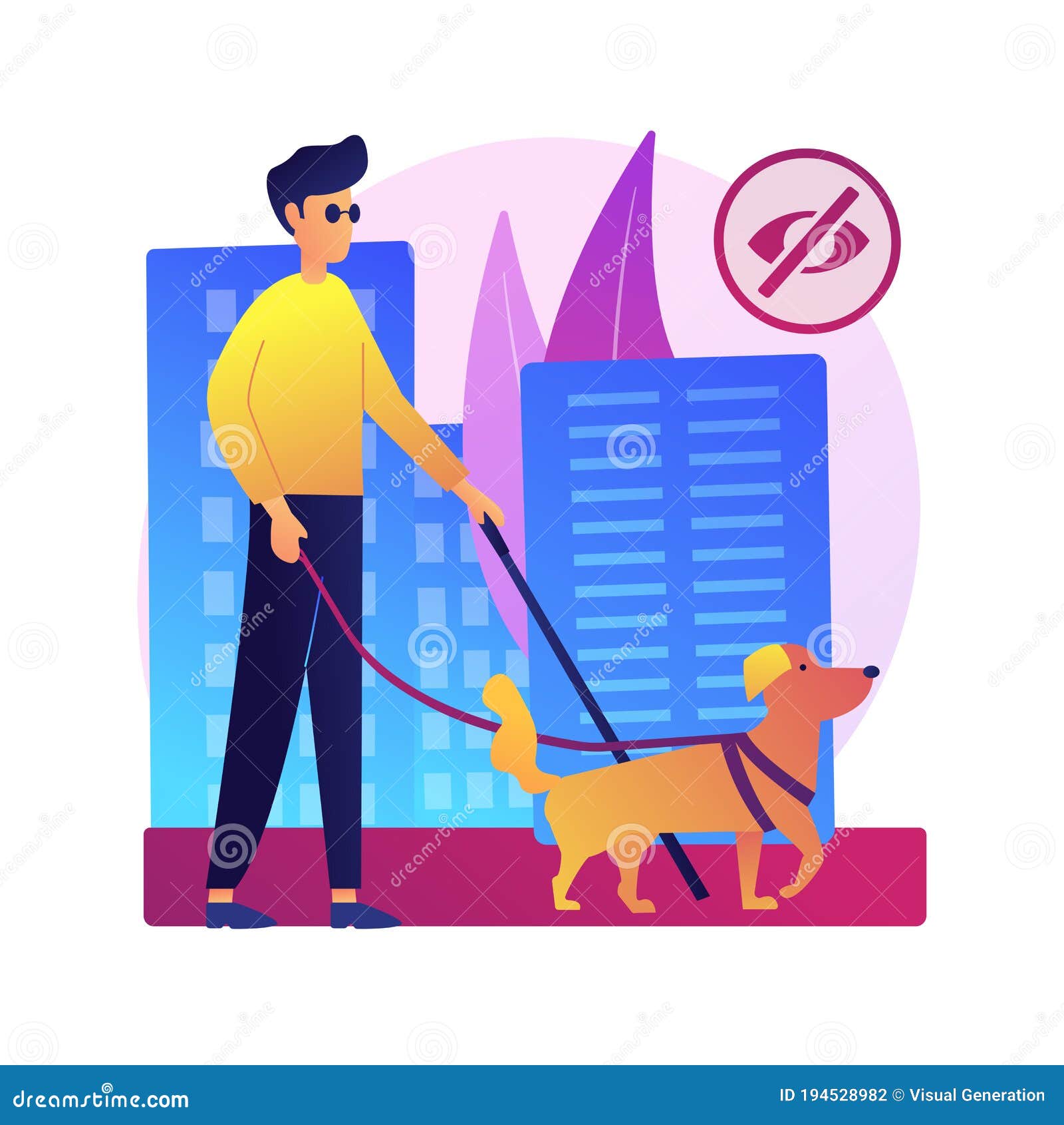 Blindness and Vision Loss Abstract Concept Vector Illustration. Stock