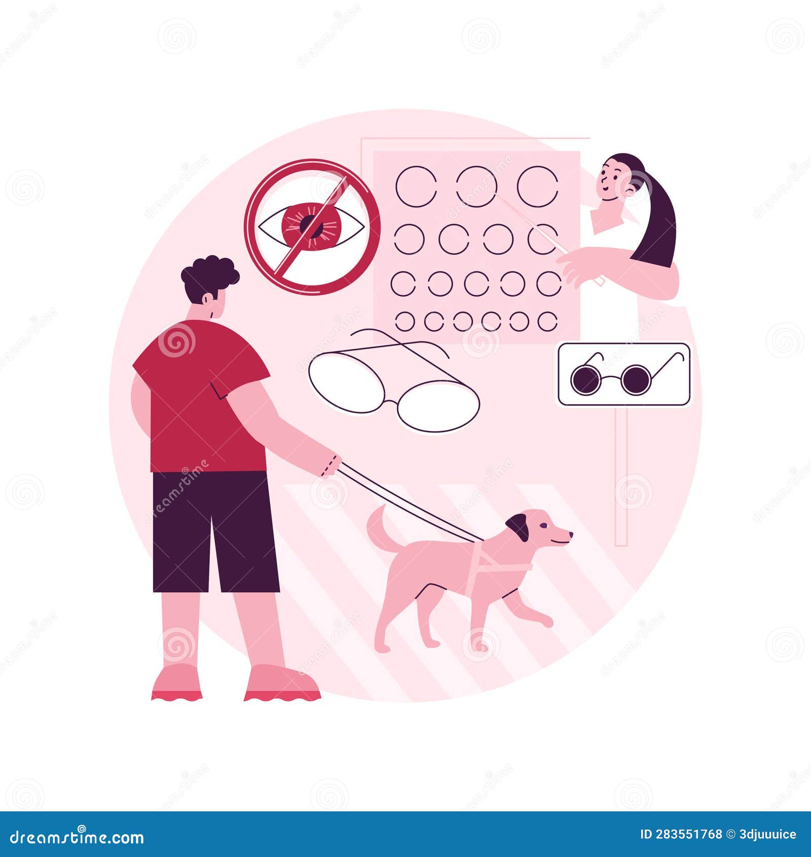 Blindness and Vision Loss Abstract Concept Vector Illustration. Stock