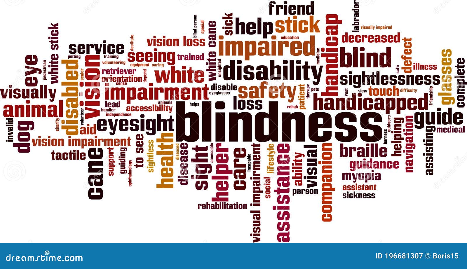 Blindness word cloud stock vector. Illustration of sight 196681307