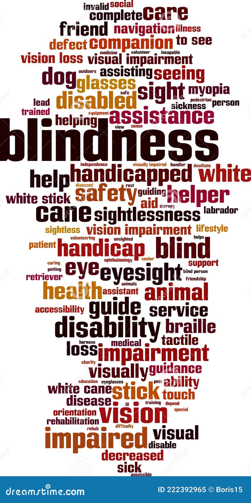 Blindness word cloud stock vector. Illustration of impairment 222392965
